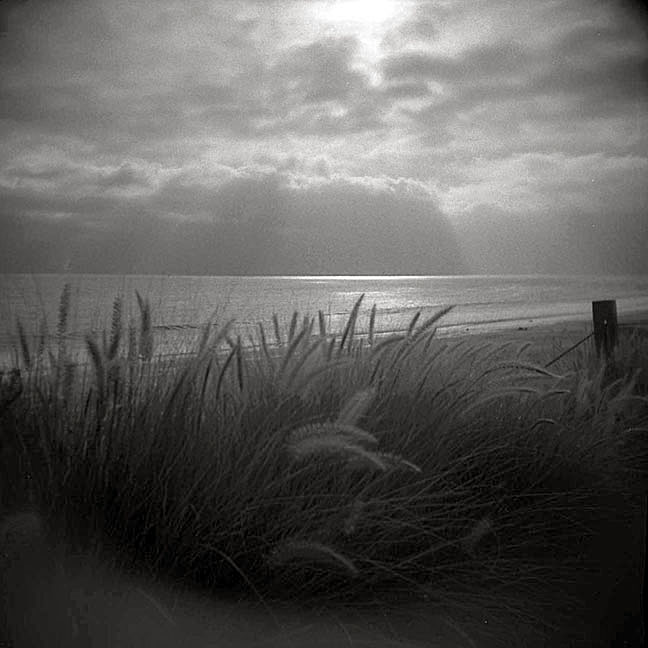 Black and white seascape, Malibu, CA